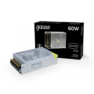 Gauss Блок питания LED STRIP PS 60W 12V 2 202003060