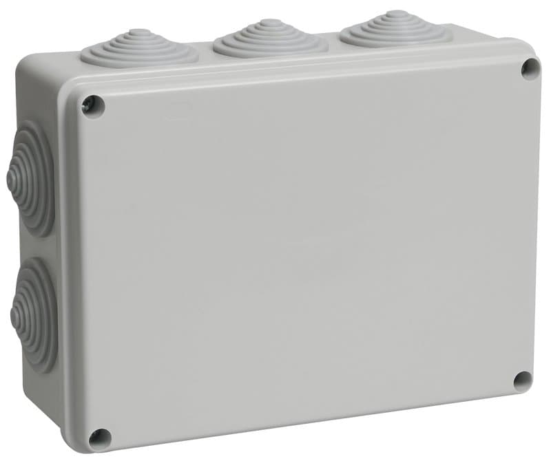 IEK Коробка КМ41244 распаячная для о/п 190х140х70 мм IP55 (RAL7035, 10 гермовводов)