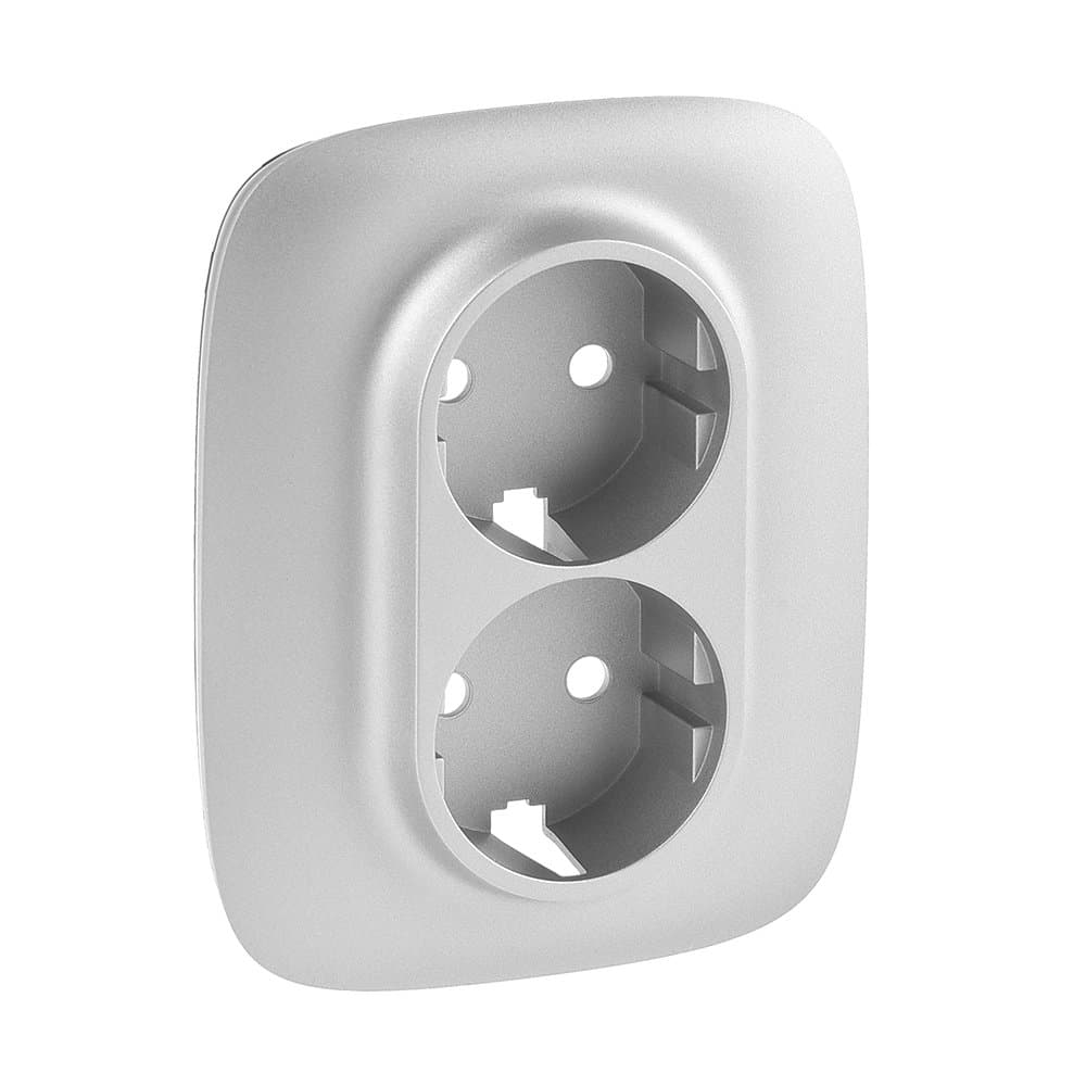 Legrand Valena ALLURE Алюм Накладка розетки с/з 2-ной 754957