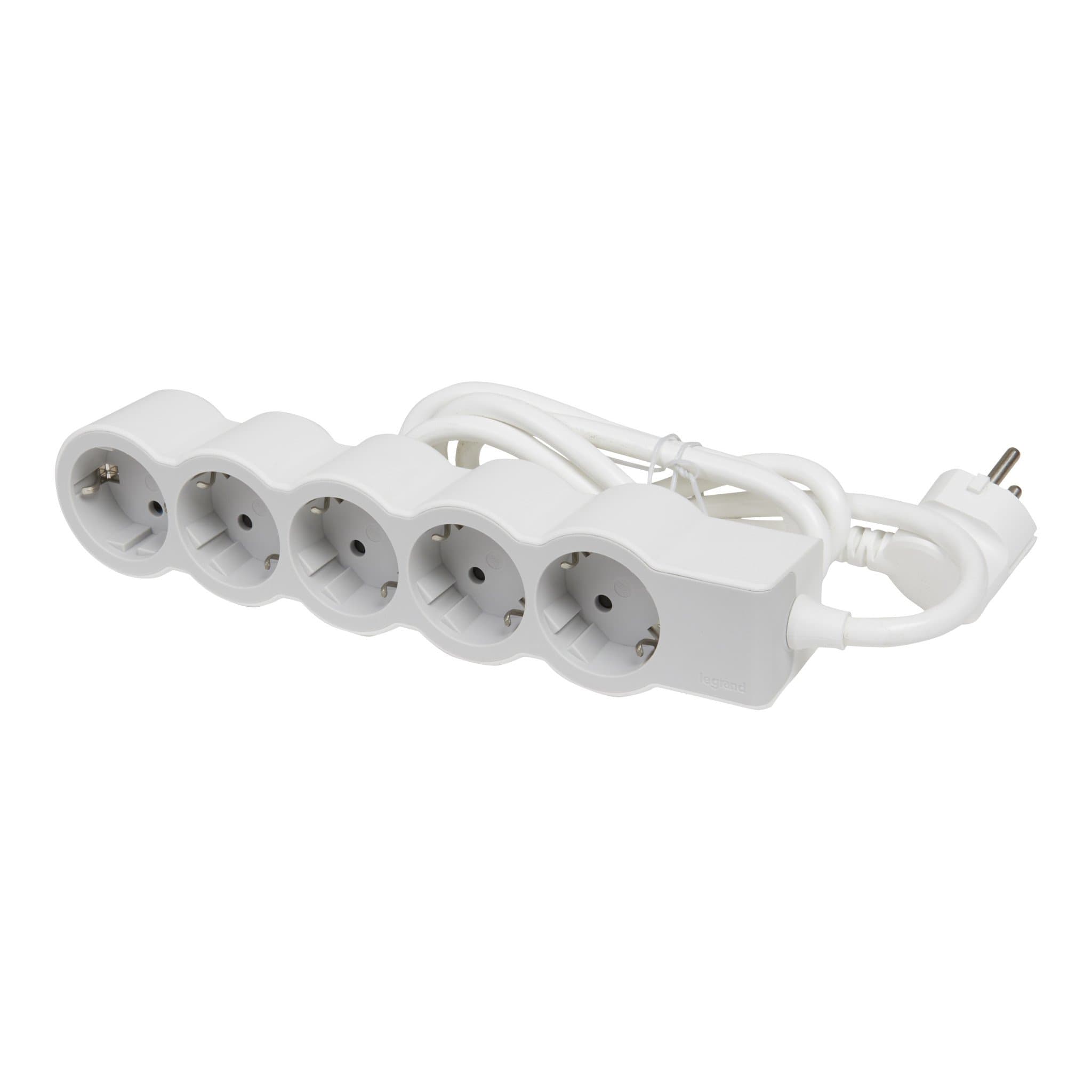 Legrand Revolution Стандарт Бело-серый Удлинитель 5x2К+З, кабель 5м 694571