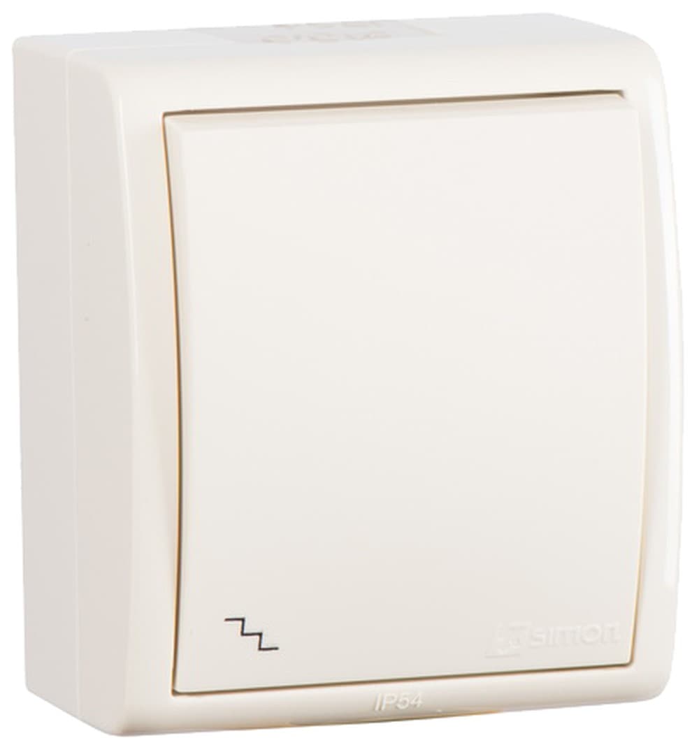 Simon 15 Aqua Бежевый Переключатель 1-клавишный наружный, IP54 1594201-031