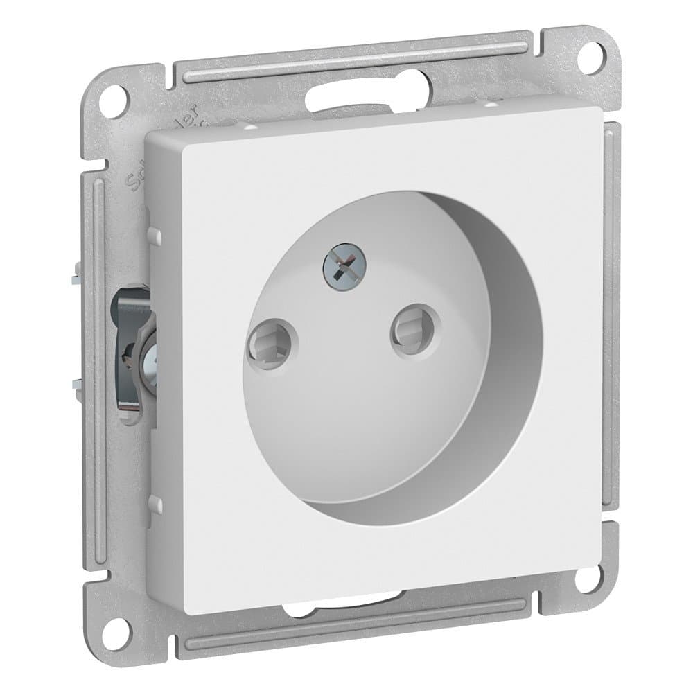Systeme Electric AtlasDesign Бел Розетка б/з со шторками, 16А, механизм