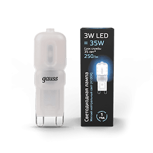 Gauss Лампа G9 AC220-240V 3W 250lm 4100K пластик LED 107409203