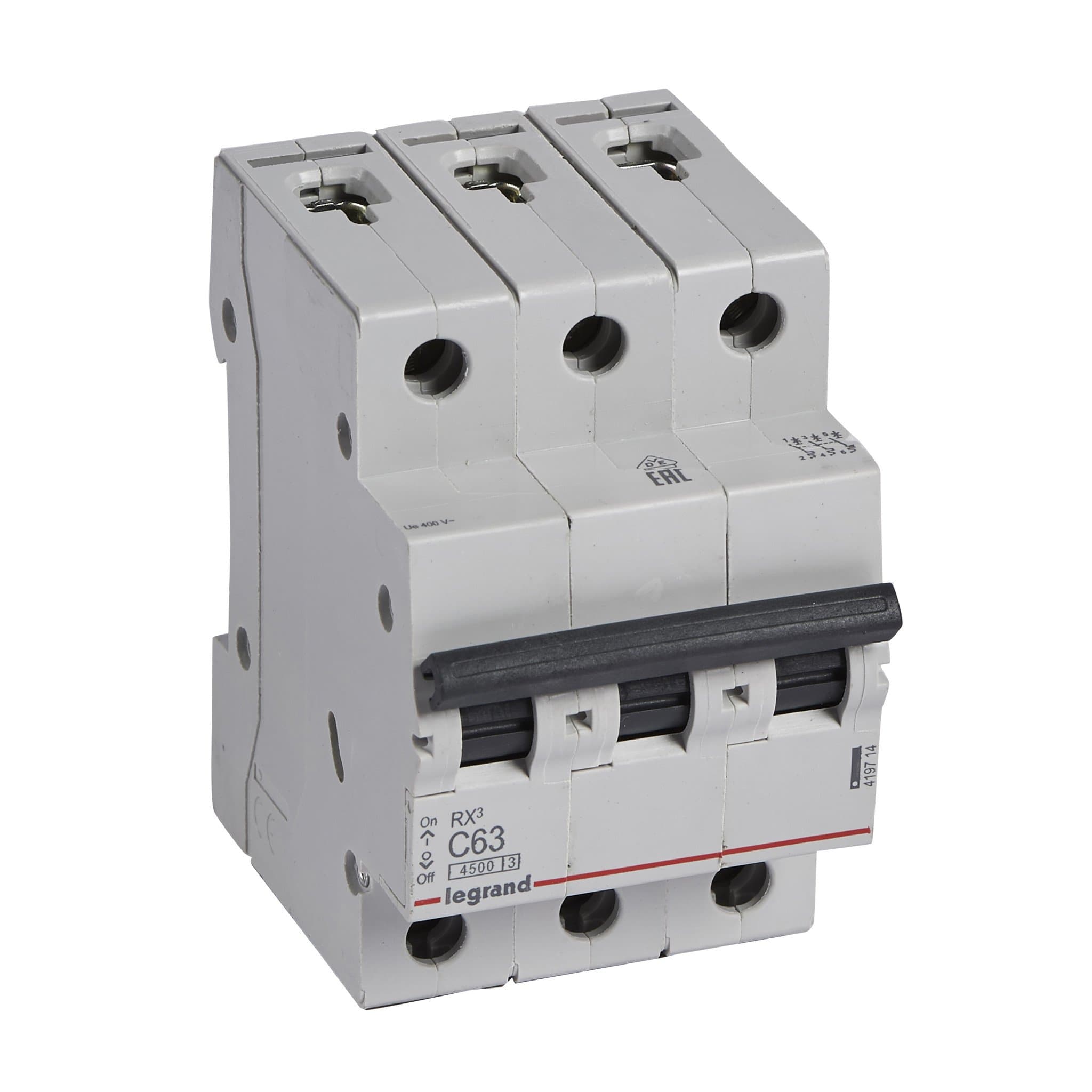 Legrand RX3 Автоматический выключатель 3P 63А (C) 4,5kA 419714