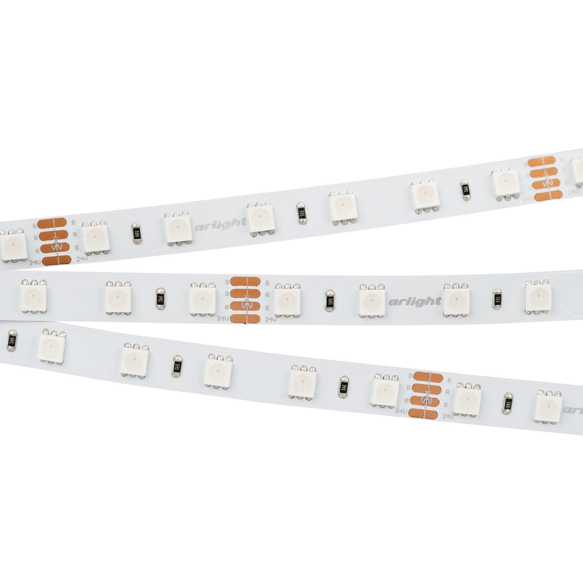 Arlight Светодиодная лента RT 2-5000 24V RGB 2x (5060, 300 LED, LUX) (14.4 Вт/м, IP20) 010367(B)