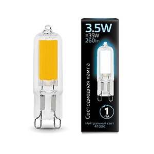 Gauss Лампа G9 AC220-240V 3.5W 260lm 4100K стекло LED 107809203