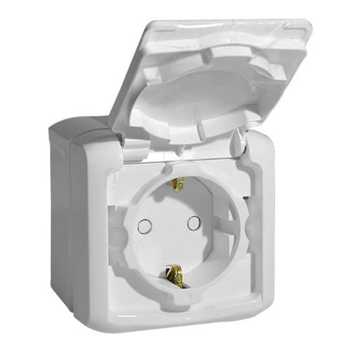 Legrand Quteo Белый Розетка с/з с шт IP44 782321