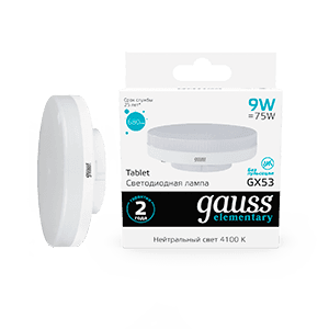 Gauss Лампа Elementary GX53 9W 680lm 4100K LED 83829