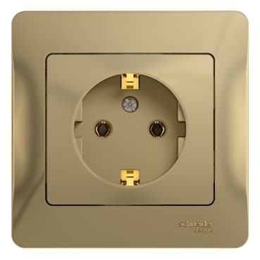 Systeme Electric Glossa Титан Розетка с/з (в сборе с рамкой)