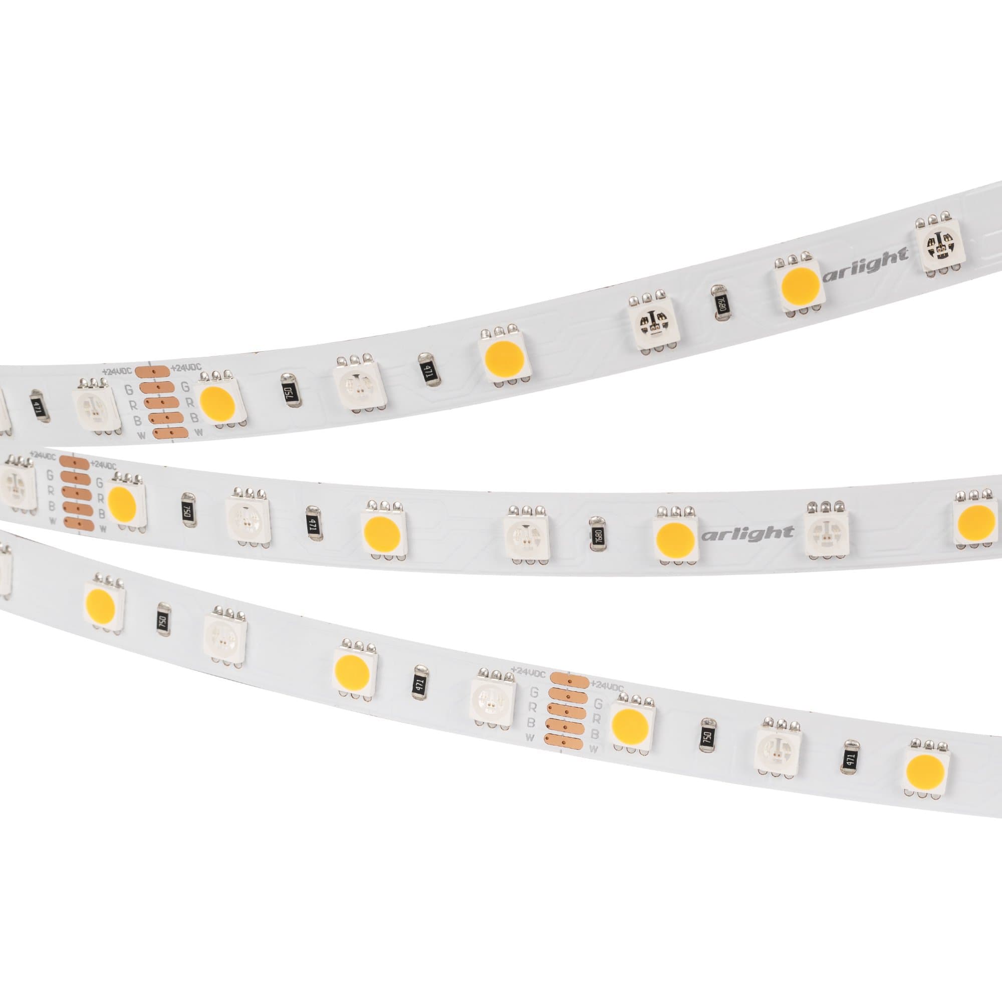 Arlight Светодиодная лента RT-B60-10mm 24V RGBW-Day (14.4 W/m, IP20, 5060, 5m) (Открытый) 018326(2)