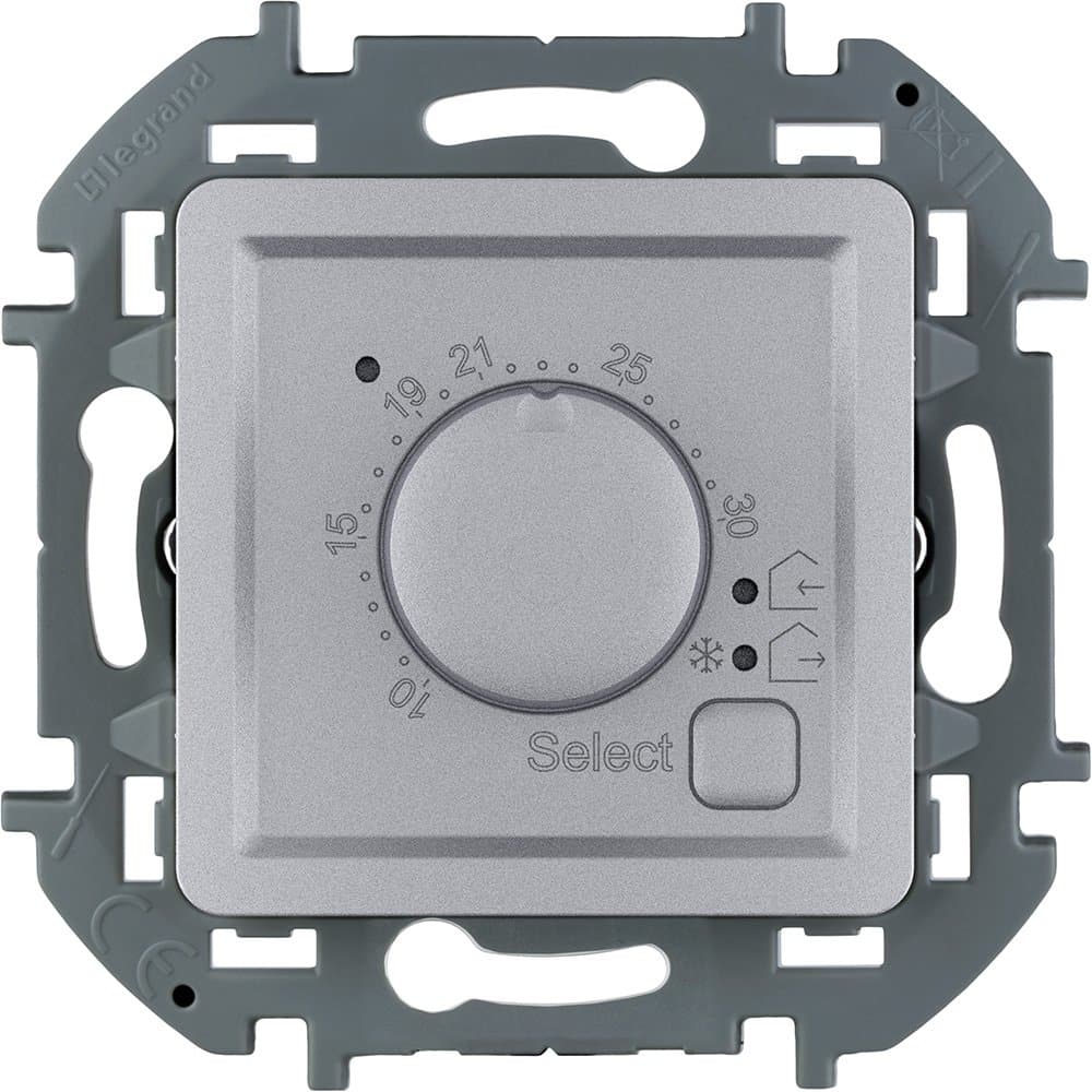Legrand INSPIRIA Алюминий Термостат с внешним датчиком для тёплых полов 673812