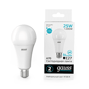 Gauss Лампа Elementary A67 25W 2100lm 4100K E27 LED 73225