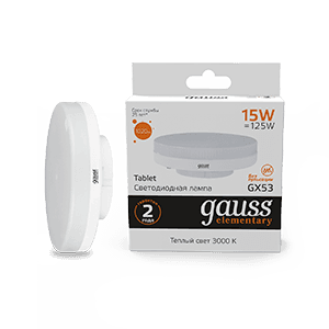 Gauss Лампа Elementary GX53 15W 1020lm 3000K LED 83815