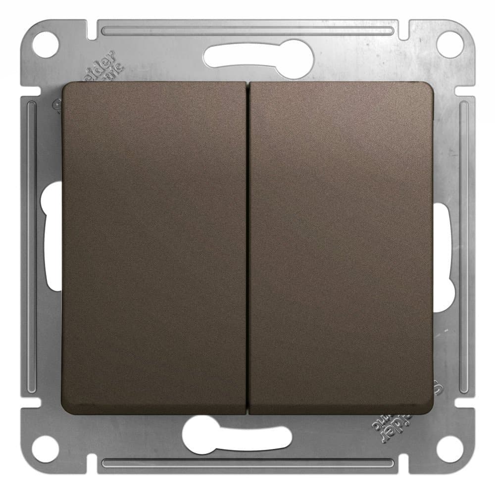 Systeme Electric Glossa Шоколад Выключатель 2-клавишный, сх.5, 10АХ