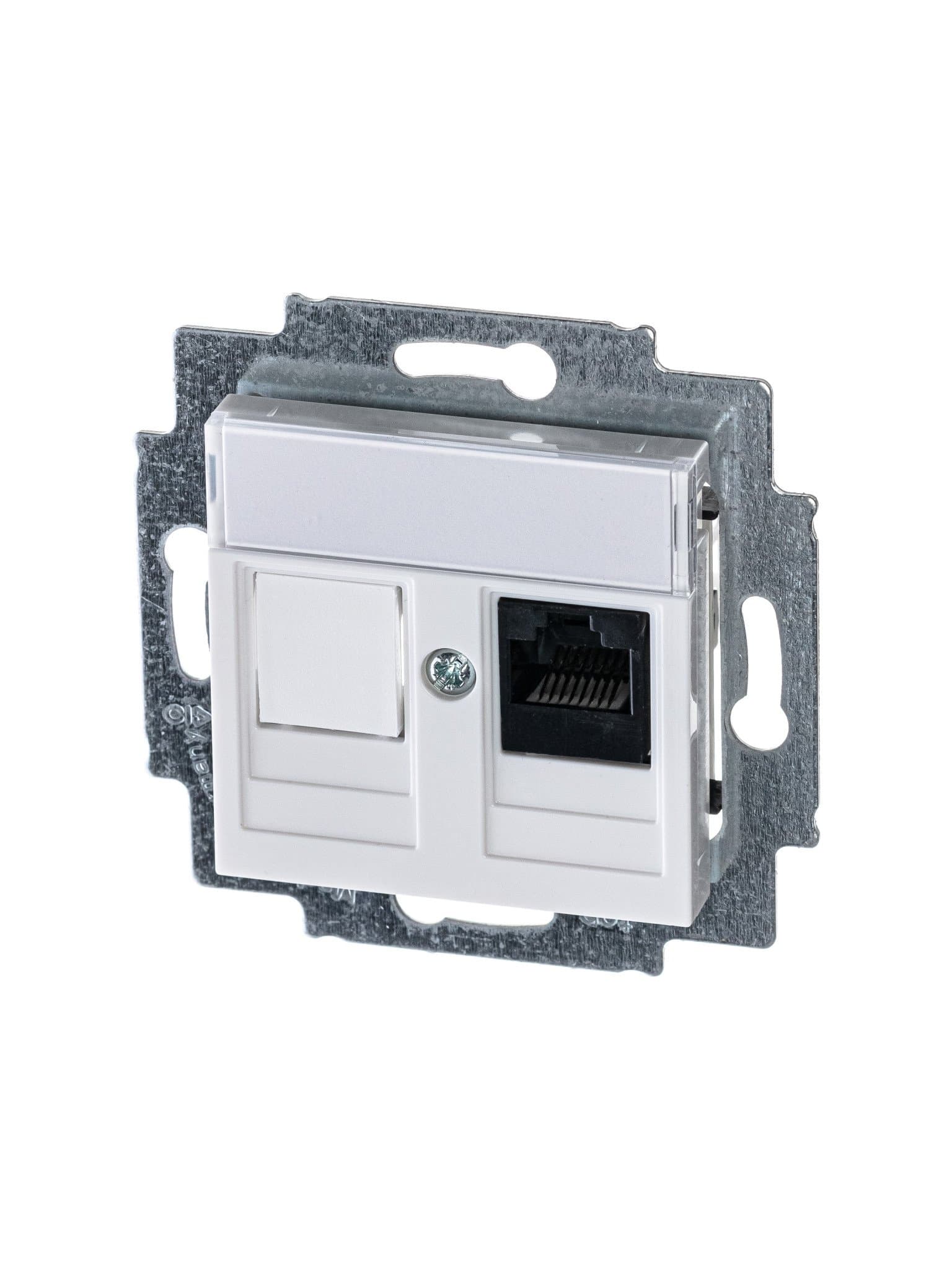 ABB EPJ Levit белый / белый Розетка компьютерная RJ45 кат,5e+заглуш,, белый 2CHH295117A6003