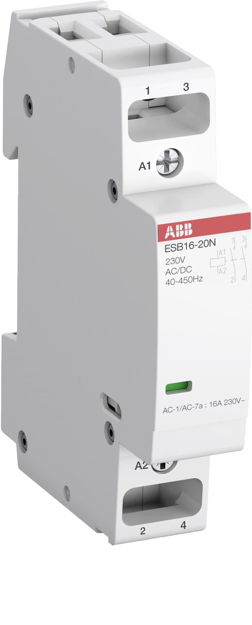 ABB Контактор ESB16-20N-06 модульный (16А АС-1, 2НО), катушка 230В AC/DC 1SBE111111R0620