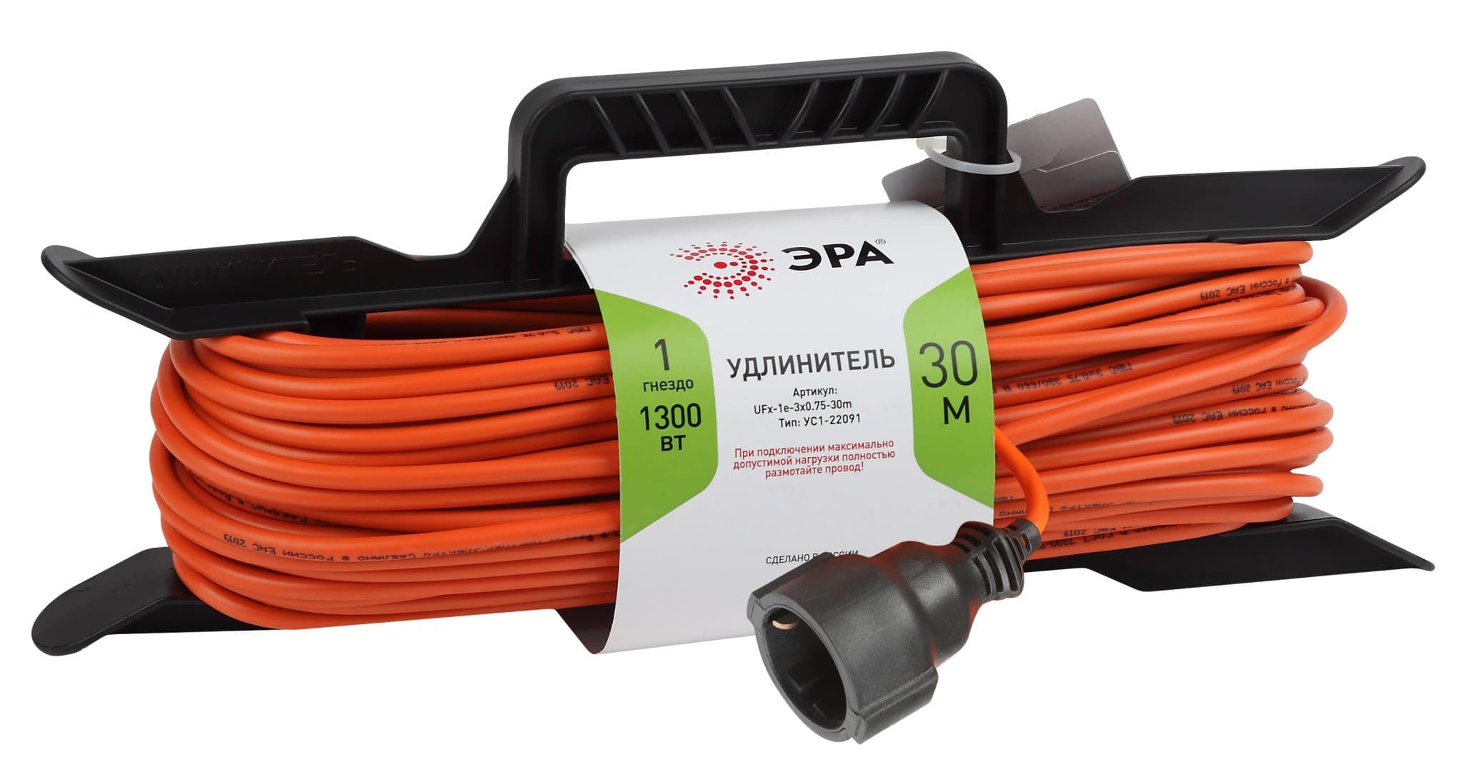 ЭРА UFx-1e-3x0.75-30m-IP44 Удлинитель силовой на рамке c/з 1 гн 30м ПВС 3x0.75