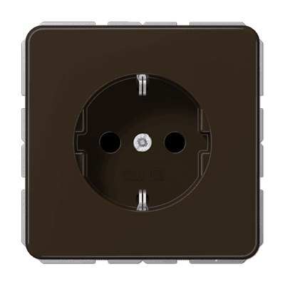 JUNG CD 500/CD plus Коричневая Розетка с/з безвинт. зажим CD1520BR