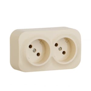 Legrand Quteo IP 20 Слоновая кость Розеточный блок с предварительным подключением 2 x 2К без шторок - 16 A - 250 В~ 782261