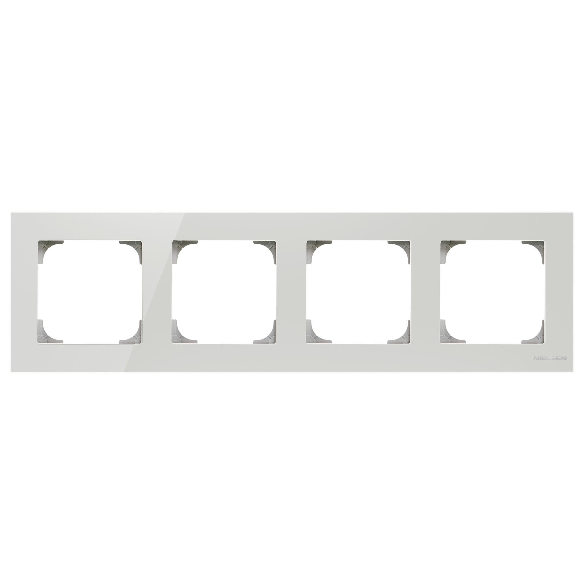 ABB SKY Стекло белое Рамка 4-постовая 2CLA857400A3001