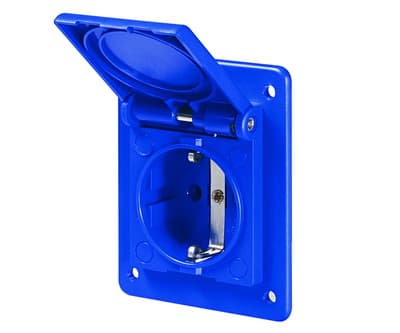 DKC Розетка панельная, IP54, с увеличенным фланцем 70x87