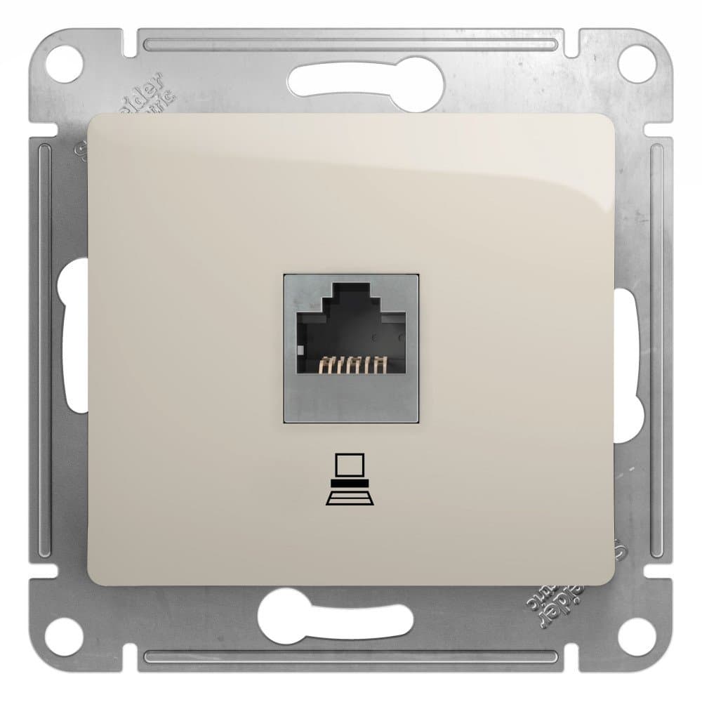 Systeme Electric Glossa Молочный Розетка компьютерная RJ45 кат.5E