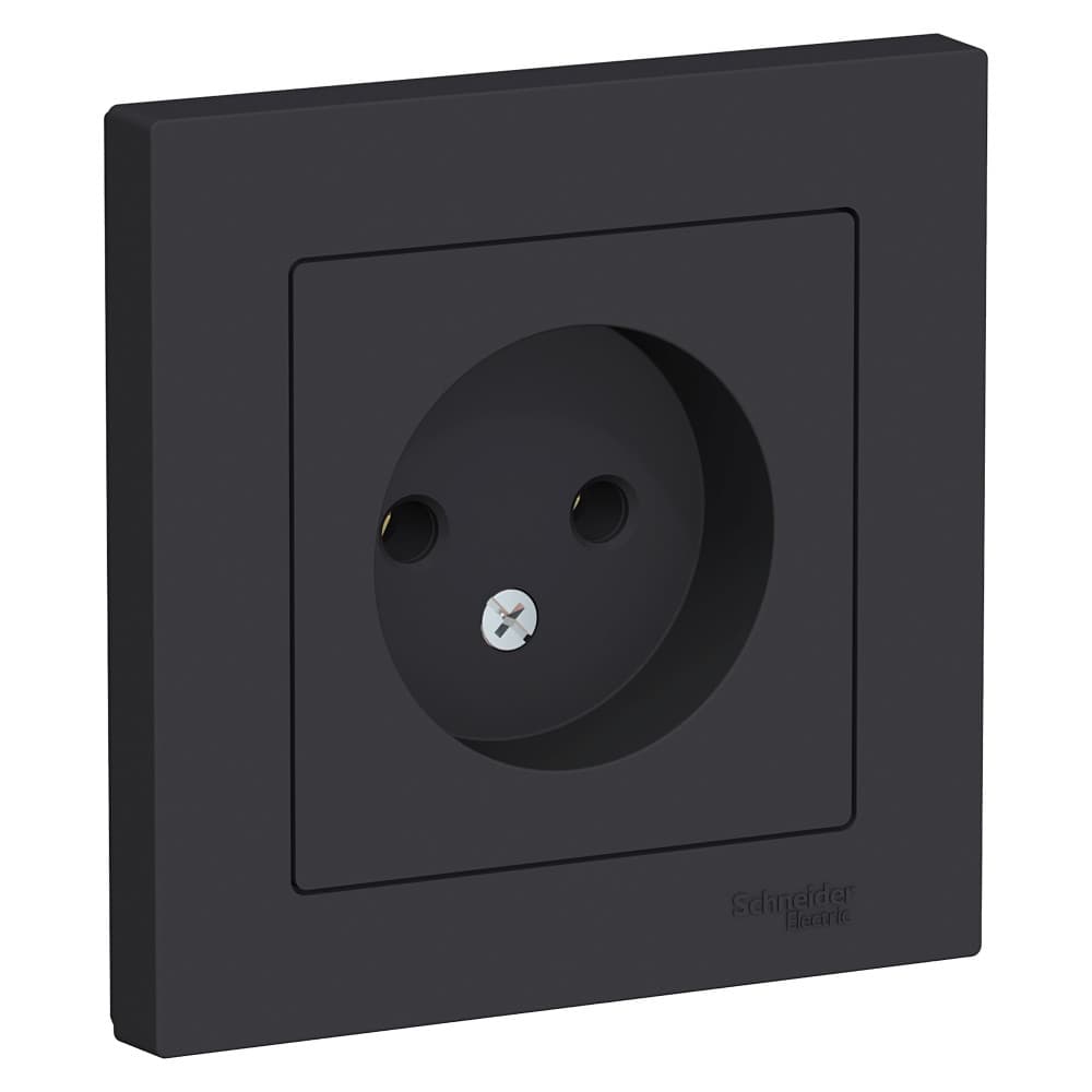 Systeme Electric AtlasDesign Карбон Розетка б/з, 16А, в сборе