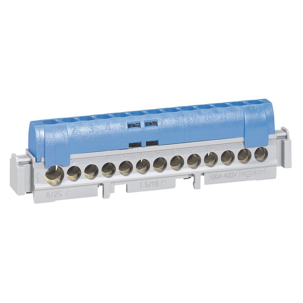 Legrand Клеммная колодка синяя 12х1.5-16мм2 (L= 113мм) 004844