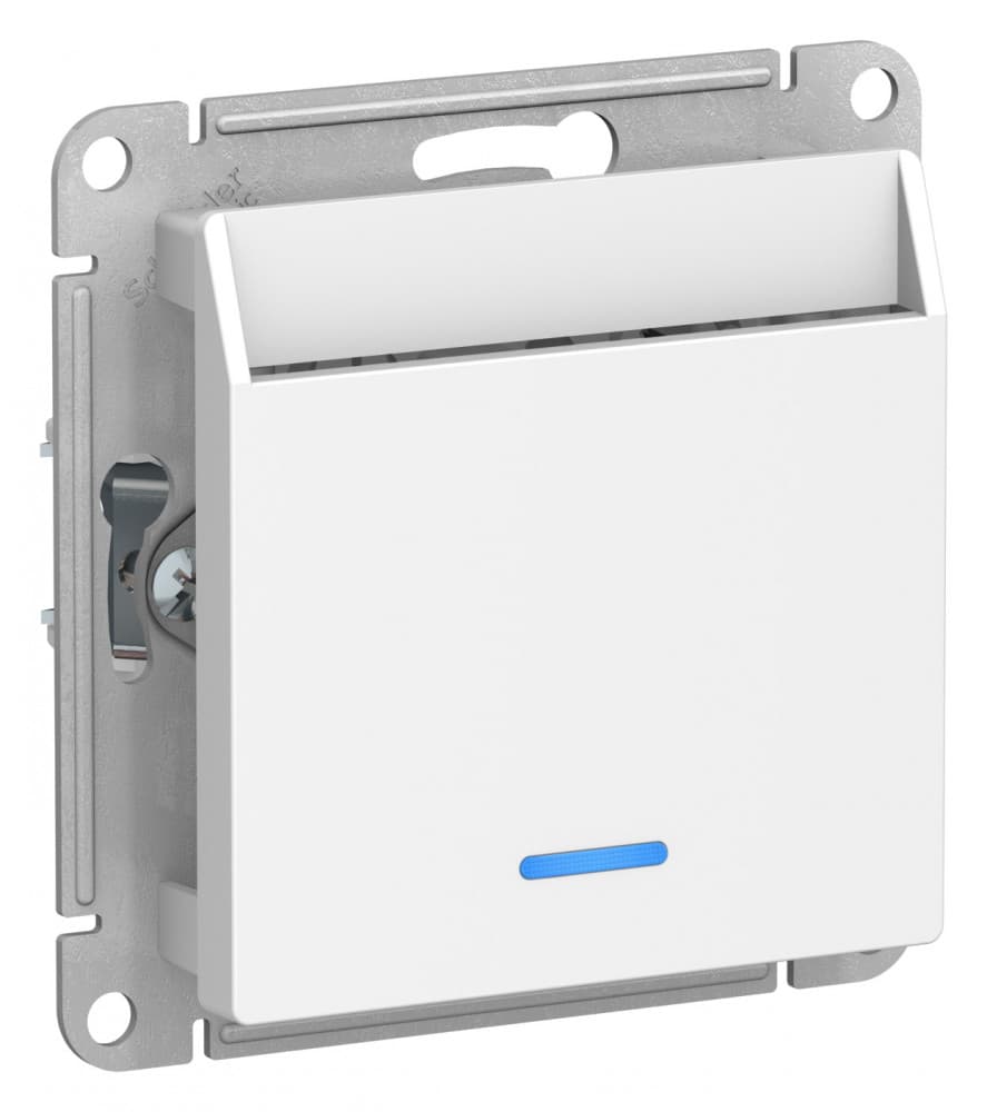 Карточный выключатель Systeme Electric AtlasDesign с подсветкой, 10 А, без задержки отключения, механизм, цвет белый ATN000167