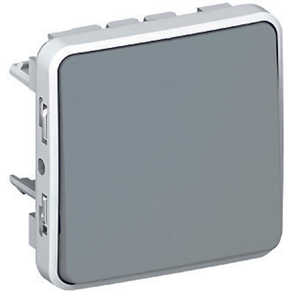 Legrand Plexo Серый Мех Переключатель 1-клавишный IP55 069511