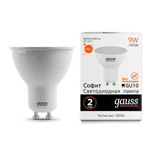 Gauss Лампа Elementary MR16 9W 640lm 3000К GU10 LED 13619