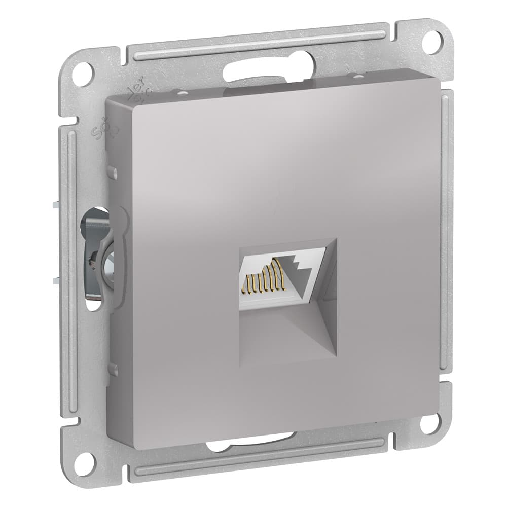 Systeme Electric AtlasDesign Алюминий Розетка компьютерная RJ45, кат. 6A, механизм