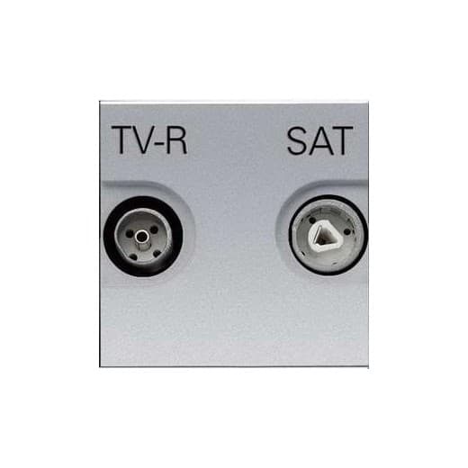 ABB NIE Zenit Серебро Розетка TV-FM-SAT оконечная, 2 мод 2CLA225170N1301
