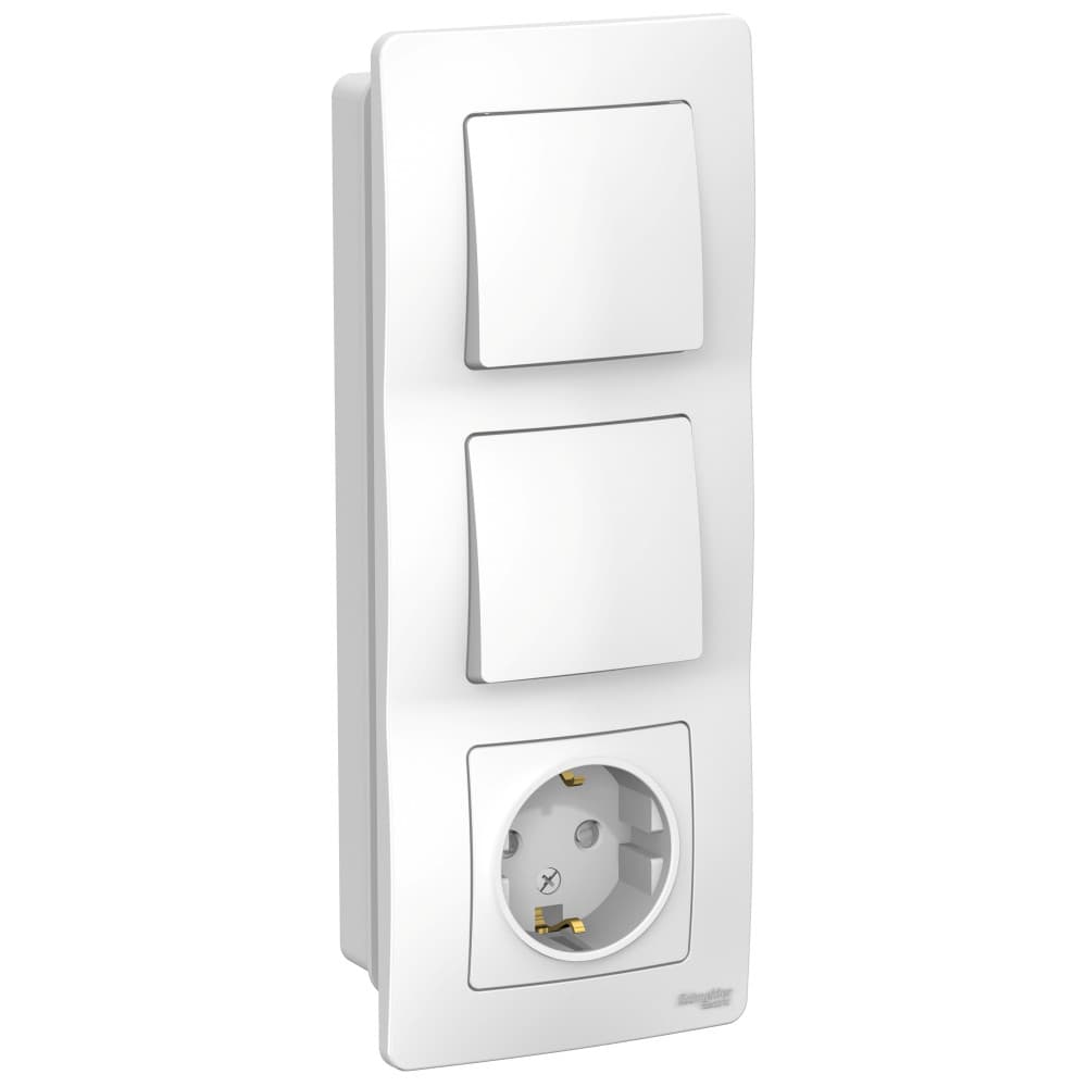 Systeme Electric Blanca внутр Бел Блок: Розетка з/к шт 16А, 250В+выкл1кл.+выкл 1кл.