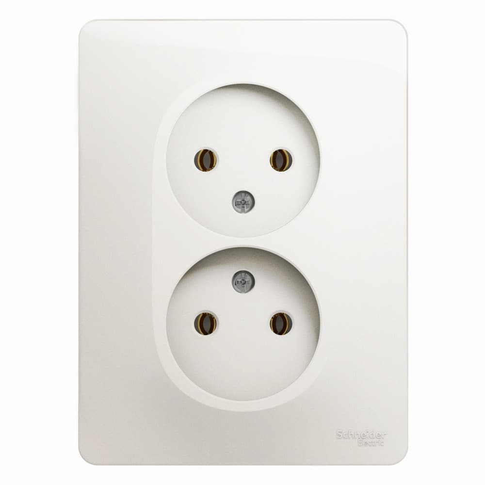 Systeme Electric Glossa Перламутр Розетка 2-ая б/з, 16А (в сборе)