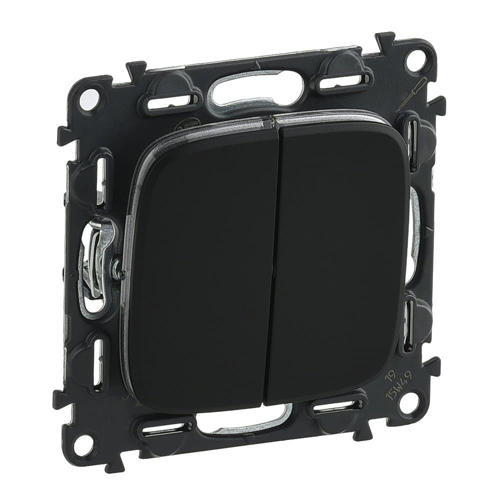 Legrand Valena ALLURE DIY Антрацит Выключатель 2-х клавишный 10А 250В 752915