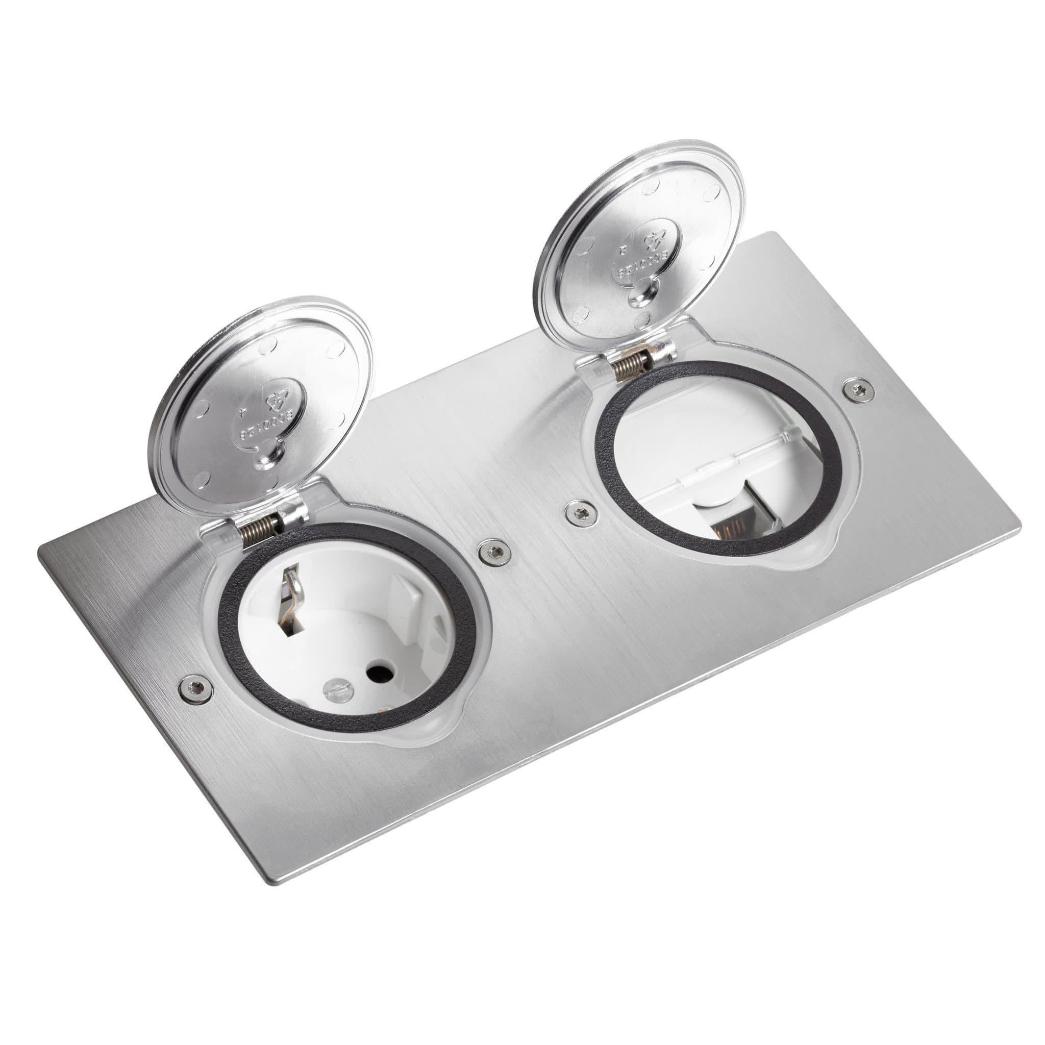 Legrand Нержавеющая сталь Блок встраиваемый, 2х2 модуля, IP44 089702