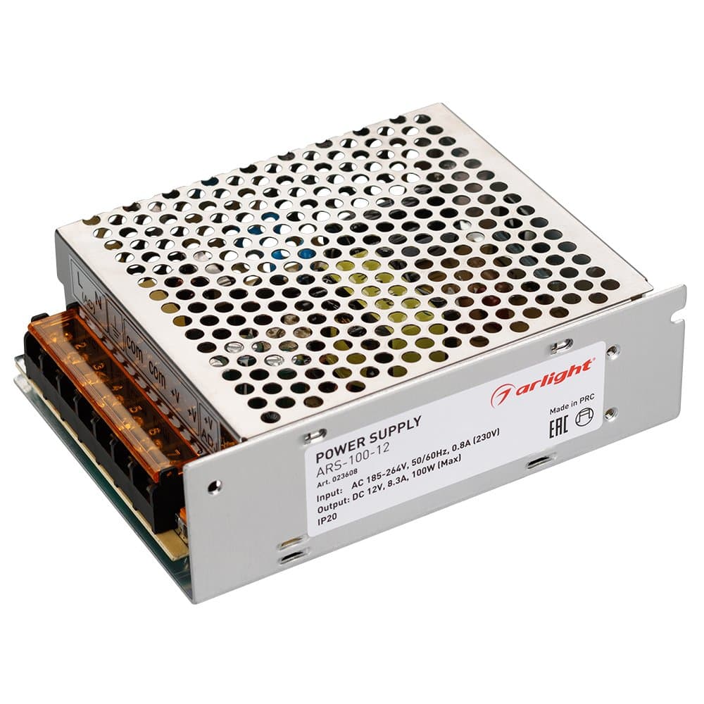Arlight Блок питания ARS-100-12 (12V, 8.3A, 100W) (IP20 Сетка, 2 года) 023608