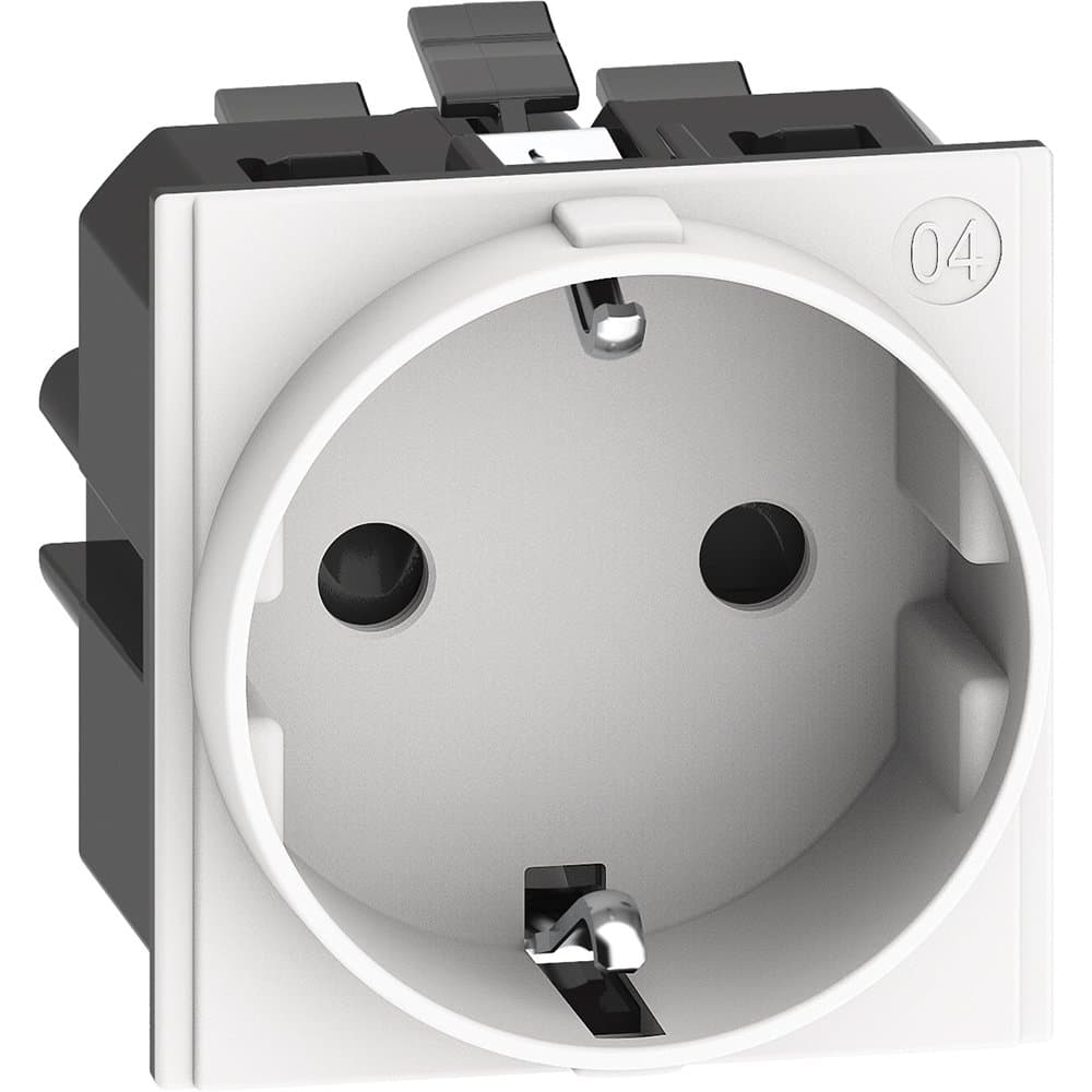 BT Living now Белый Розетка немецкого стандарта 2К+З 16А автомат клеммы 2 мод KW4141A