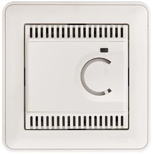 Терморегулятор для тёплого пола Systeme Electric Wessen 59 электронный, с датчиком, 5–50 °C, 10 А, в сборе с рамкой, цвет белый TES-151-18