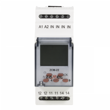 Zamel Программатор времени годовой 1-канал ЖК 16А 400 программ на DIN рейку ZCM-22