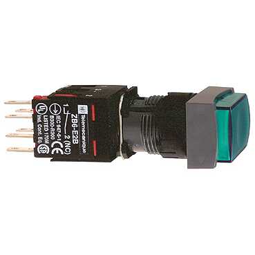 Купить SE Кнопка 16мм 12-24В зеленая с подсветкой квадратная XB6DE3B5B