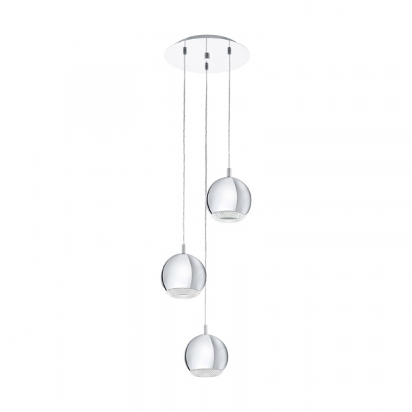 Eglo Cветодиод. подвес CONESSA, 3х3,3W(GU10), ?290, сталь, хром/пластик, прозрачный 95913
