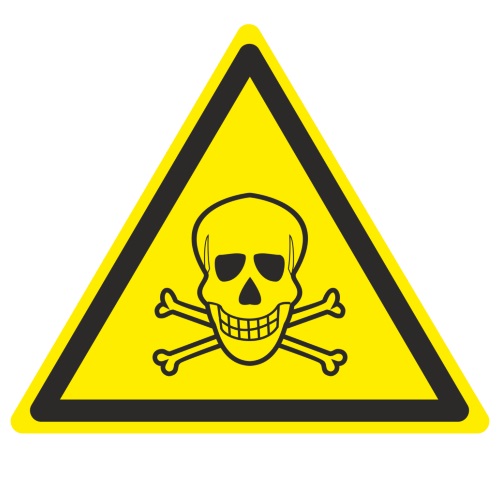 Знак наклейка W03 "Опасно. Ядовитые вещества" (200x200x200) ГОСТ 12.4.026-2015 EKF PROxima