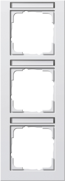 Gira E2 Белый матовый Рамка 3-ая вертикальная с полем для надписи 110322