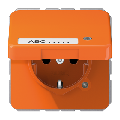 JUNG SCHUKO-розетка с крышкой, оранжевая CD1520NAKLKOO