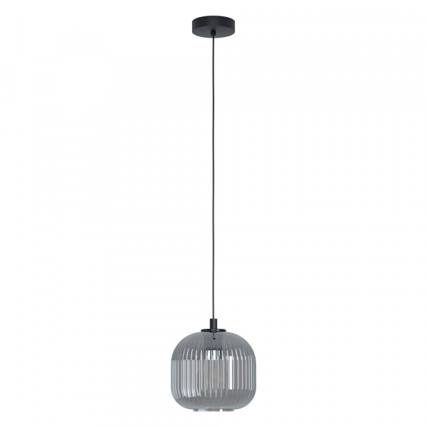 Eglo 99371 Подвес MANTUNALLE 1, 1х40W (E27), 200, H1100, сталь, черный/стекло с напылением, черный-прозрачный