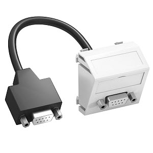 Купить OBO Bettermann Розетка мультимедийная D-Sub9, 1 модуль Modul45, 45х45 мм (наклонная), белая 6104694