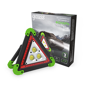 Gauss Фонарь автомобильный модель GFL802 15W 800Lm Li-ion 2400mAh LED 1/12/24 GF802