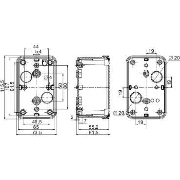 Купить SE Пластиковая коробка 116х74Xх62 ABS NSYTBS1176